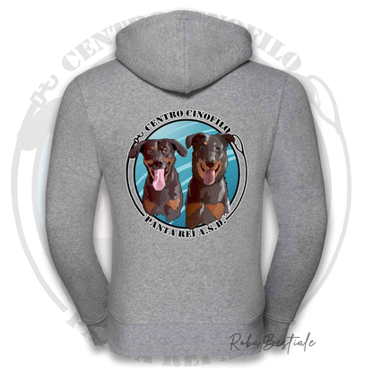 Felpa PANTA REI asd - BIANCA, NERA o GRIGIA - Full Zip, Uomo o Donna - dalla XS alla 5XL