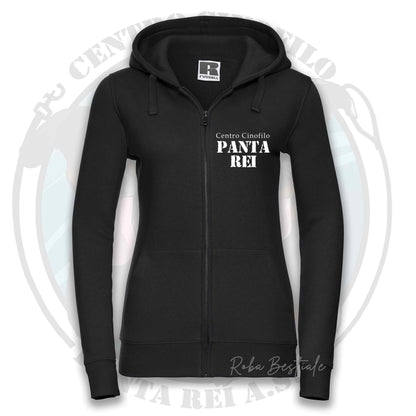 Felpa PANTA REI asd - BIANCA, NERA o GRIGIA - Full Zip, Uomo o Donna - dalla XS alla 5XL