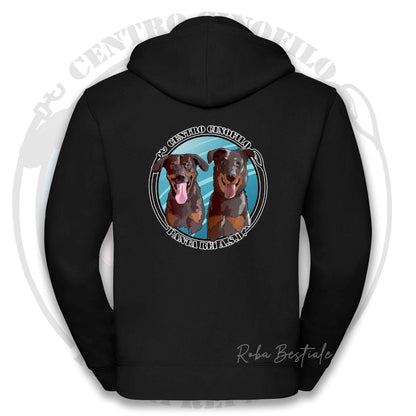 Felpa PANTA REI asd - BIANCA, NERA o GRIGIA - Full Zip, Uomo o Donna - dalla XS alla 5XL