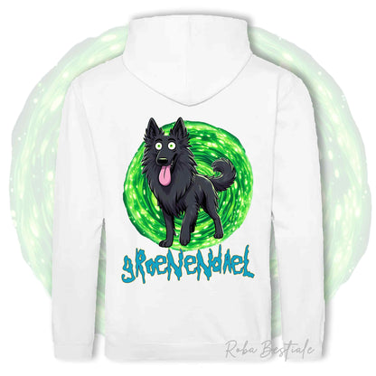 Felpa RICK&MORTY - PASTORE BELGA GROENENDAEL - Con Cappuccio e Tasconi, Unisex, in tanti colori - dalla XS alla 5XL
