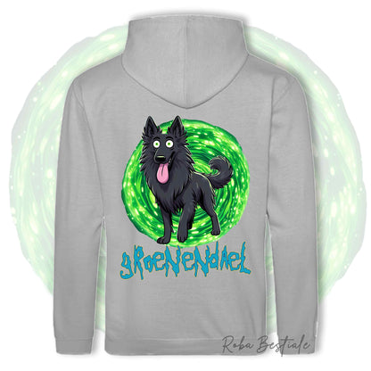 Felpa RICK&MORTY - PASTORE BELGA GROENENDAEL - Con Cappuccio e Tasconi, Unisex, in tanti colori - dalla XS alla 5XL