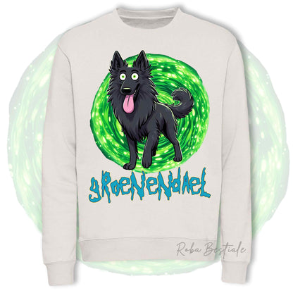 Felpa Invernale RICK&MORTY - PASTORE BELGA GROENENDAEL - Girocollo, Unisex, in tanti colori! - dalla XS alla 3XL