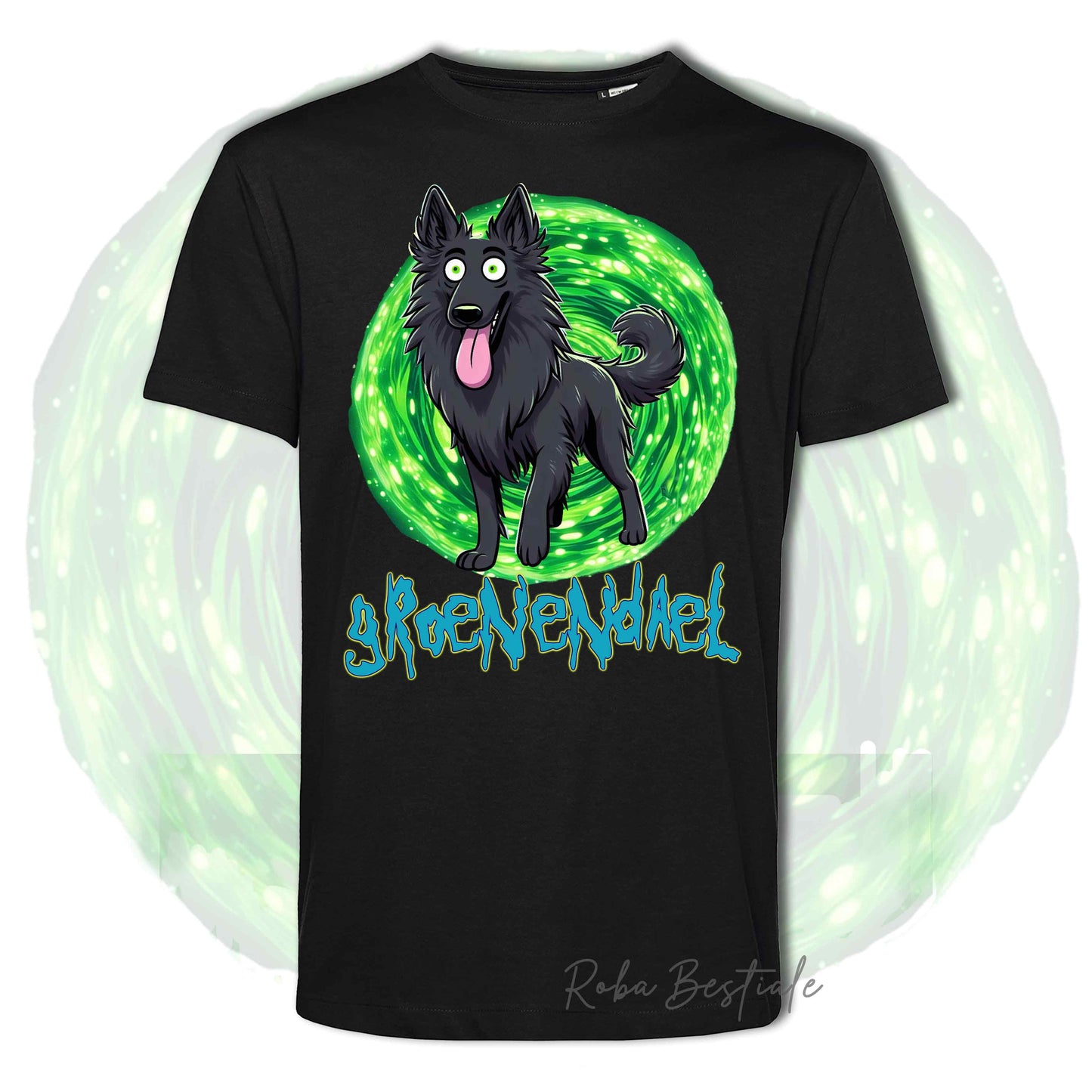 T-Shirt RICK & MORTY - PASTORE BELGA GROENENDAL - Bianca, Nera o Beige, Uomo o Donna, dalla XS alla 5XL