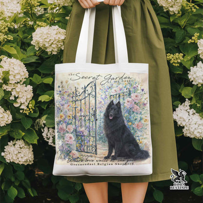 Tote Bag SECRET GARDEN - PASTORE BELGA GROENENDAEL - 100% Cotone - Bianca o Beige