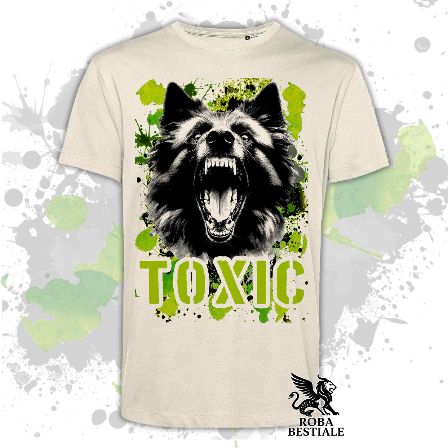 T-Shirt TOXIC - PASTORE BELGA GROENENDAEL - Bianca o Beige, da Uomo o da Donna - dalla XS alla 5XL
