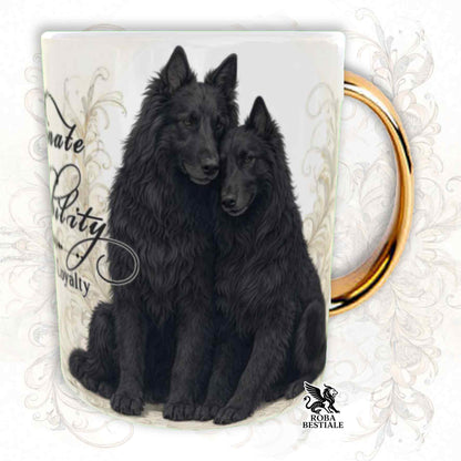 Tazza NOBILITY - PASTORE BELGA GROENENDAEL - Manico ORO - 330 ml - in Ceramica