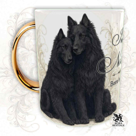 Tazza NOBILITY - PASTORE BELGA GROENENDAEL - Manico ORO - 330 ml - in Ceramica