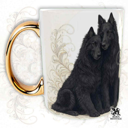 Tazza NOBILITY - PASTORE BELGA GROENENDAEL - Manico ORO - 330 ml - in Ceramica