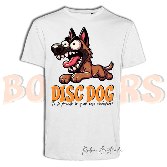 T-Shirt BONKERS - DISC DOG - PASTORE BELGA MALINOIS - Uomo o Donna - dalla XS alla 5XL