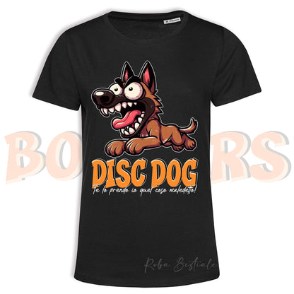 T-Shirt BONKERS - DISC DOG - PASTORE BELGA MALINOIS - Uomo o Donna - dalla XS alla 5XL