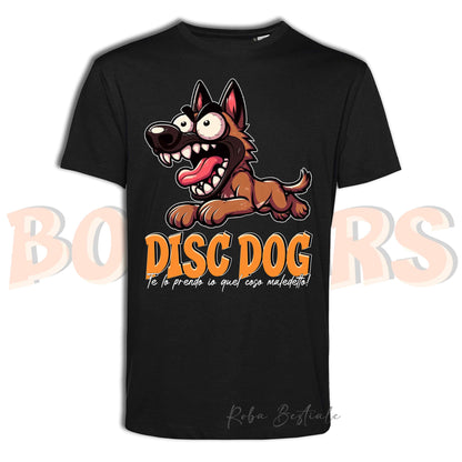 T-Shirt BONKERS - DISC DOG - PASTORE BELGA MALINOIS - Uomo o Donna - dalla XS alla 5XL