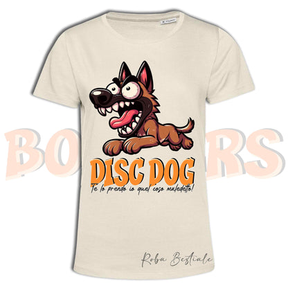 T-Shirt BONKERS - DISC DOG - PASTORE BELGA MALINOIS - Uomo o Donna - dalla XS alla 5XL