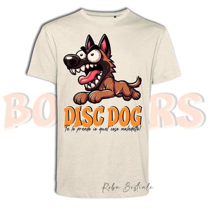 T-Shirt BONKERS - DISC DOG - PASTORE BELGA MALINOIS - Uomo o Donna - dalla XS alla 5XL