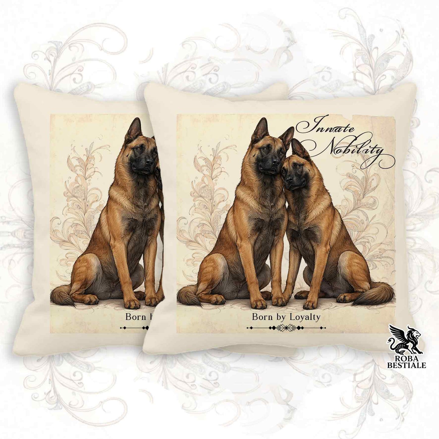 Cuscino NOBILITY - PASTORE BELGA MALINOIS - 100% Tela di Cotone - 40x40 cm
