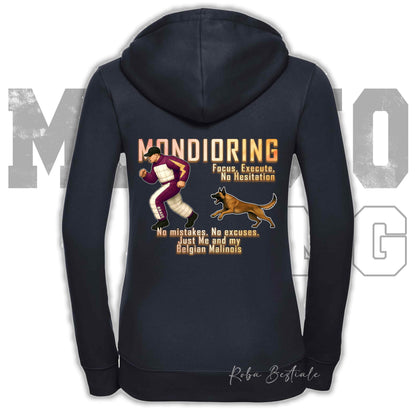 Felpa MONDIORING Chase! - PASTORE BELGA MALINOIS - Cappuccio e Zip, Uomo o Donna, in tanti colori - dalla XS alla 5XL