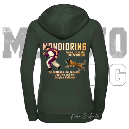 Felpa MONDIORING Chase! - PASTORE BELGA MALINOIS - Cappuccio e Zip, Uomo o Donna, in tanti colori - dalla XS alla 5XL