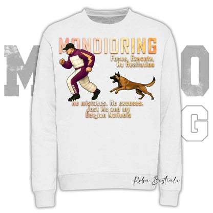 Felpa MONDIORING Chase! - PASTORE BELGA MALINOIS - Girocollo, Unisex, in tanti colori! - dalla XS alla 3XL