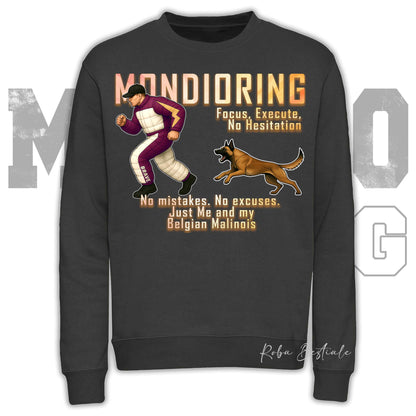 Felpa MONDIORING Chase! - PASTORE BELGA MALINOIS - Girocollo, Unisex, in tanti colori! - dalla XS alla 3XL