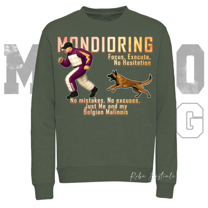 Felpa MONDIORING Chase! - PASTORE BELGA MALINOIS - Girocollo, Unisex, in tanti colori! - dalla XS alla 3XL
