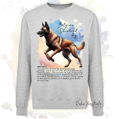 Felpa BEHAVIOR - PASTORE BELGA MALINOIS - Girocollo, Unisex, in tanti colori! - dalla XS alla 3XL