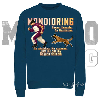 Felpa MONDIORING Chase! - PASTORE BELGA MALINOIS - Girocollo, Unisex, in tanti colori! - dalla XS alla 3XL