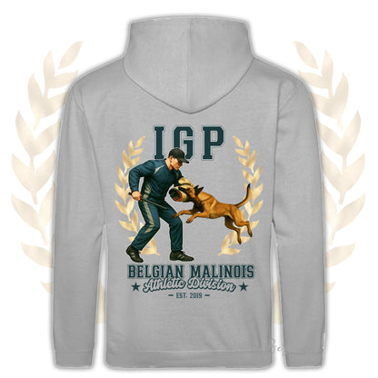 Felpa IGP ATTACK - PASTORE BELGA MALINOIS - Con Cappuccio e Tasconi, Unisex, in tanti colori - dalla XS alla 5XL