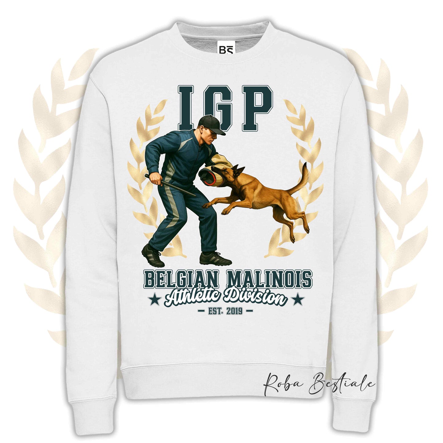 Felpa Invernale IGP ATTACK - PASTORE BELGA MALINOIS - Girocollo, Unisex, in tanti colori! - dalla XS alla 3XL