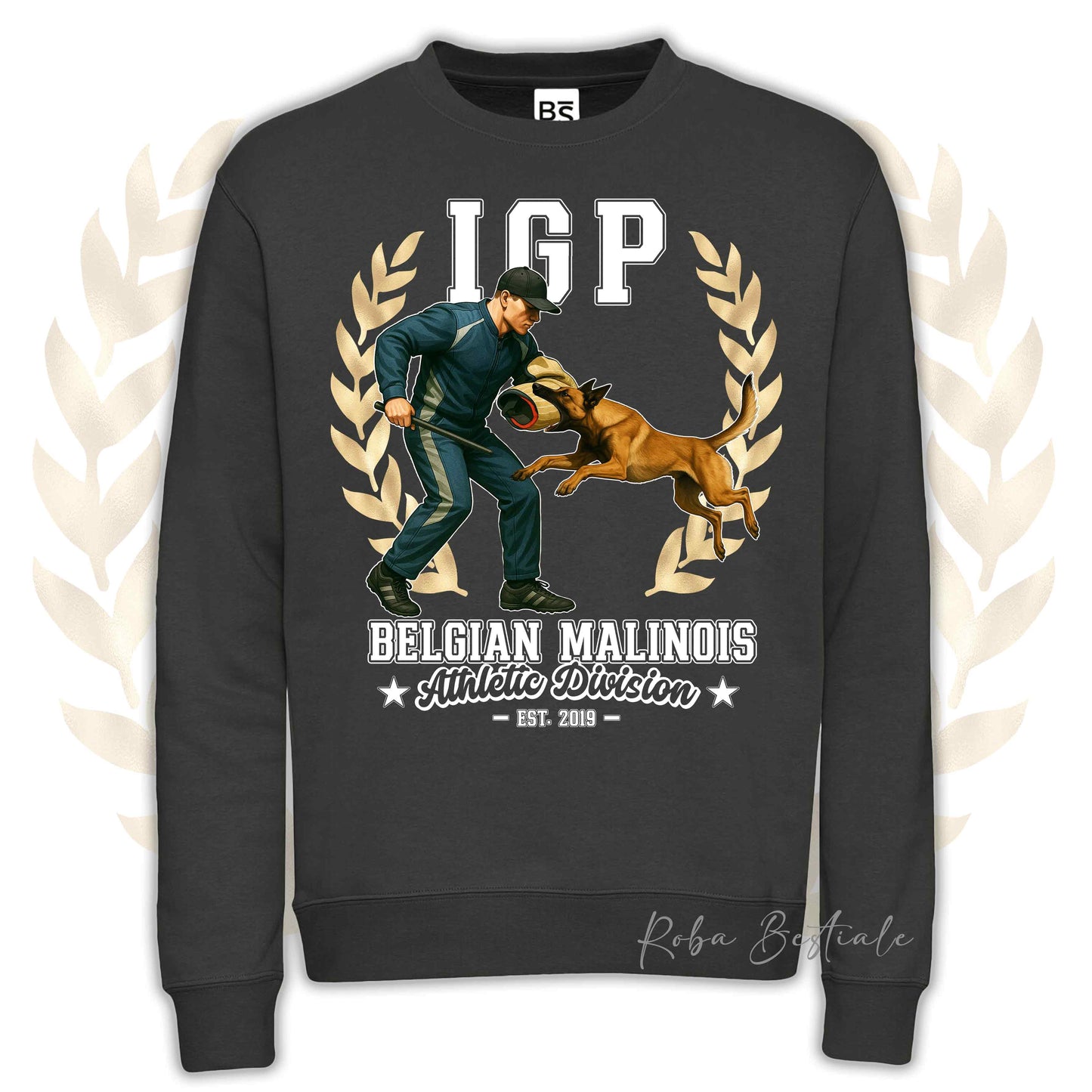 Felpa Invernale IGP ATTACK - PASTORE BELGA MALINOIS - Girocollo, Unisex, in tanti colori! - dalla XS alla 3XL