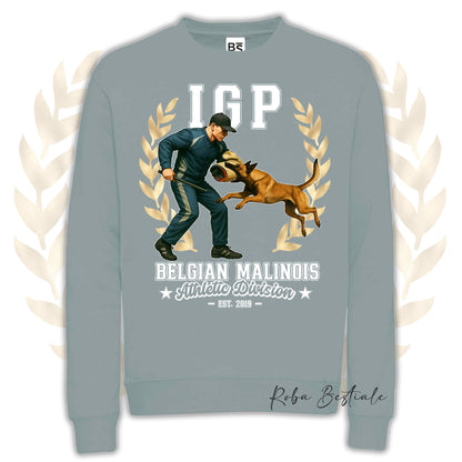Felpa Invernale IGP ATTACK - PASTORE BELGA MALINOIS - Girocollo, Unisex, in tanti colori! - dalla XS alla 3XL