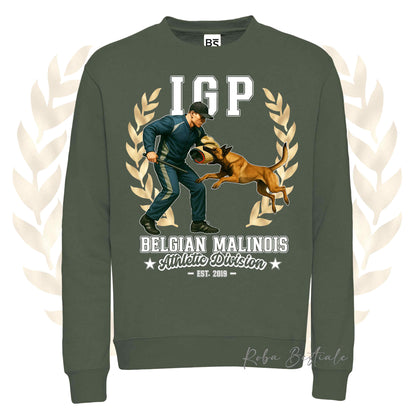 Felpa Invernale IGP ATTACK - PASTORE BELGA MALINOIS - Girocollo, Unisex, in tanti colori! - dalla XS alla 3XL