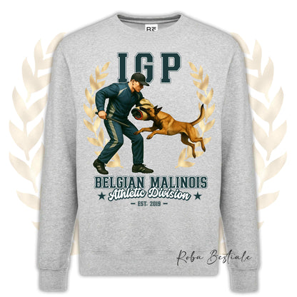 Felpa Invernale IGP ATTACK - PASTORE BELGA MALINOIS - Girocollo, Unisex, in tanti colori! - dalla XS alla 3XL