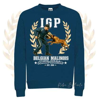 Felpa Invernale IGP ATTACK - PASTORE BELGA MALINOIS - Girocollo, Unisex, in tanti colori! - dalla XS alla 3XL