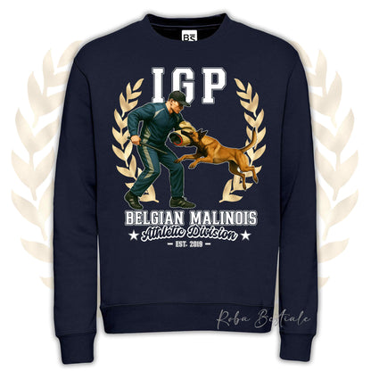 Felpa Invernale IGP ATTACK - PASTORE BELGA MALINOIS - Girocollo, Unisex, in tanti colori! - dalla XS alla 3XL