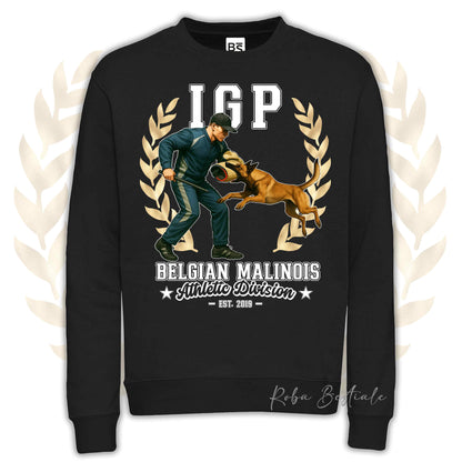 Felpa Invernale IGP ATTACK - PASTORE BELGA MALINOIS - Girocollo, Unisex, in tanti colori! - dalla XS alla 3XL