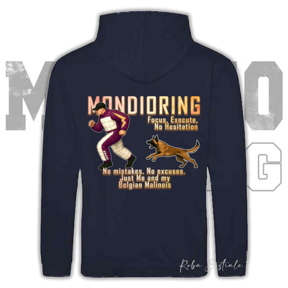 Felpa MONDIORING Chase! - PASTORE BELGA MALINOIS - Cappuccio e Tasconi, Unisex, in tanti colori - dalla XS alla 5XL