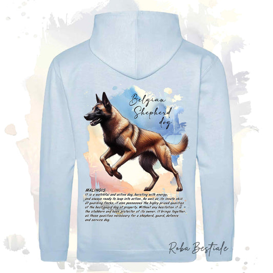 Felpa BEHAVIOR - PASTORE BELGA MALINOIS - Cappuccio e Tasconi, Unisex, in tanti colori - dalla XS alla 5XL