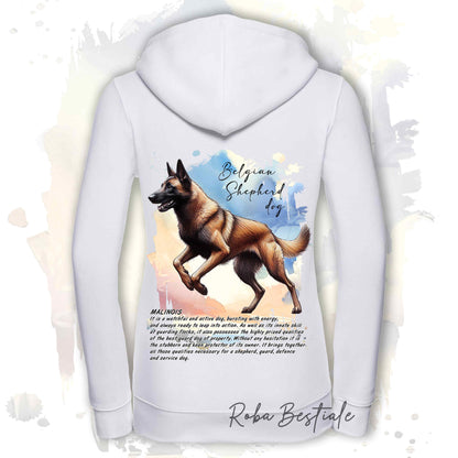Felpa BEHAVIOR - PASTORE BELGA MALINOIS - Con Cappuccio e Full Zip, Uomo o Donna - dalla XS alla 5XL