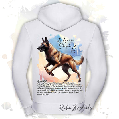 Felpa BEHAVIOR - PASTORE BELGA MALINOIS - Con Cappuccio e Full Zip, Uomo o Donna - dalla XS alla 5XL