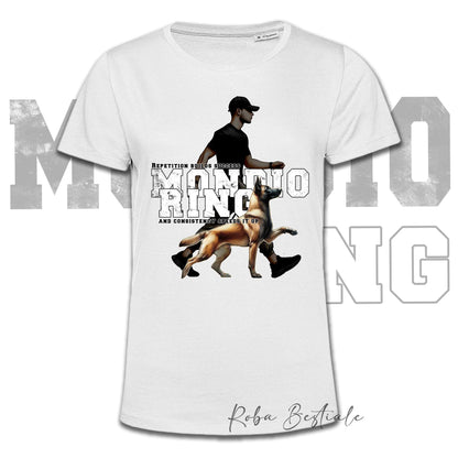 T-Shirt MONDIORING5 - PASTORE BELGA MALINOIS + UOMO - Bianca, Uomo o Donna - dalla XS alla 5XL