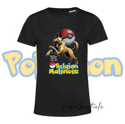 T-Shirt POKEMON - PASTORE BELGA MALINOIS - Bianca o Nera, da Uomo o da Donna - dalla XS alla 5XL