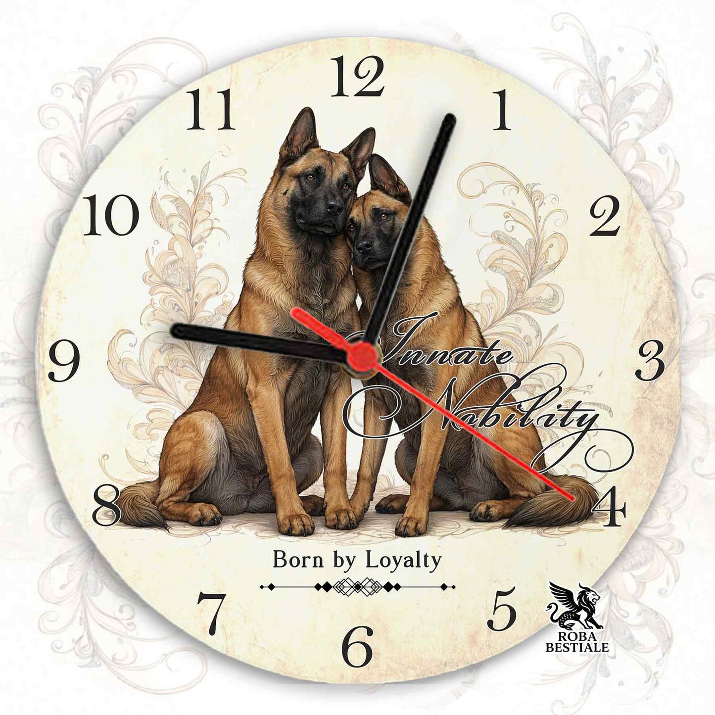 Orologio da Muro NOBILITY - PASTORE BELGA MALINOIS - in MDF - diametro 20 o 30 cm