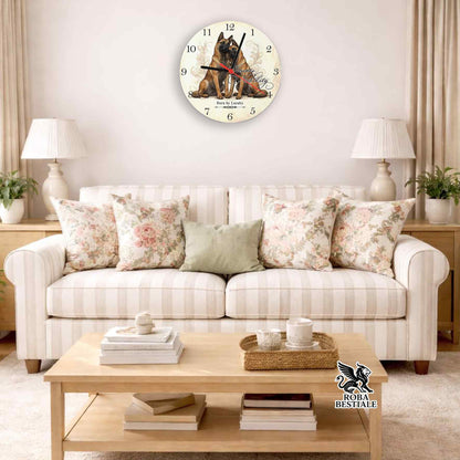 Orologio da Muro NOBILITY - PASTORE BELGA MALINOIS - in MDF - diametro 20 o 30 cm