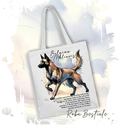 Shopper BEHAVIOR - PASTORE BELGA MALINOIS - Standard FCI - Diversi colori disponibili, 100% Cotone