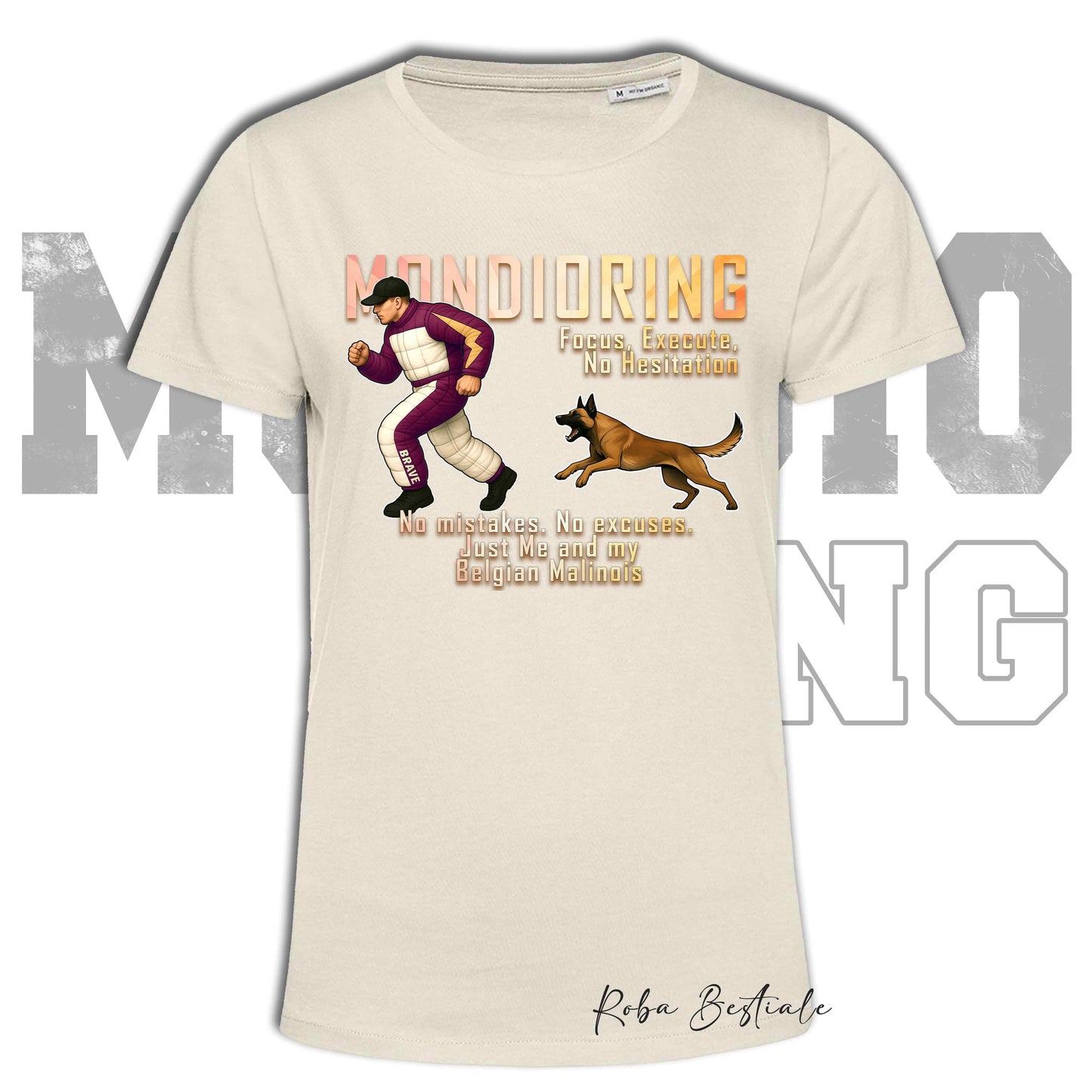 T-Shirt MONDIORING Chase! - PASTORE BELGA MALINOIS - In tanti colori - Uomo o Donna - dalla XS alla 5XL