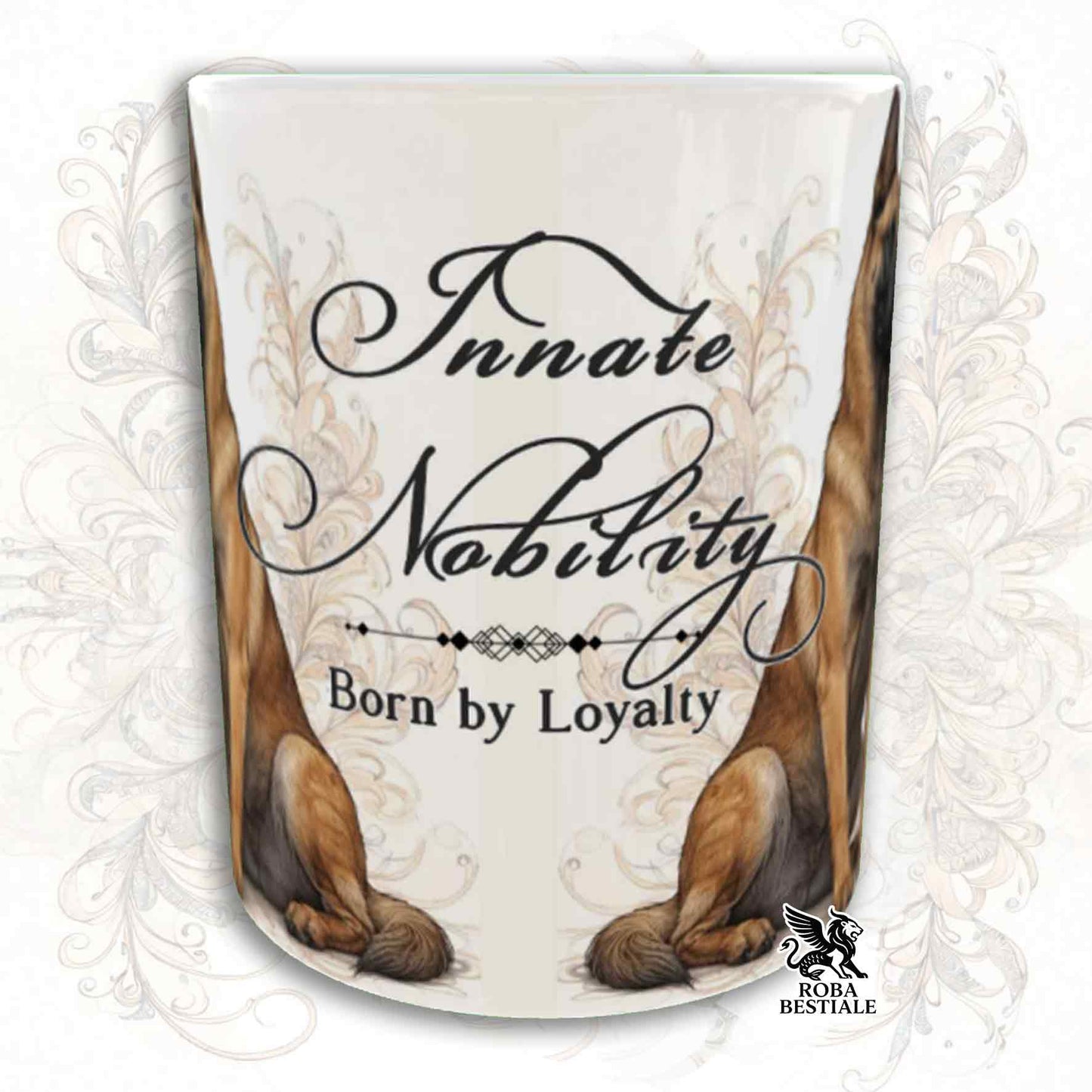 Mug NOBILITY - BELGIAN MALINOIS - Gold Handle - 330 ml - Ceramic