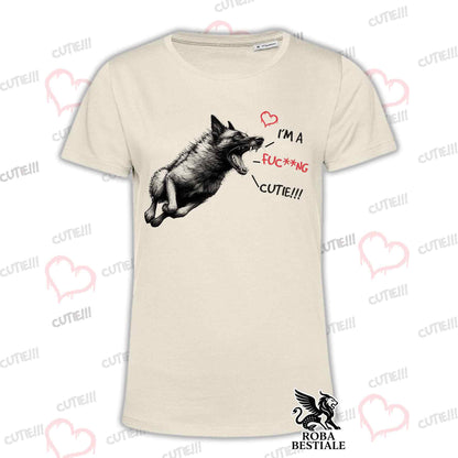 T-Shirt CUTIE - BELGIAN MALINOIS - White or Beige, Men's or Women's - from XS to 5XL