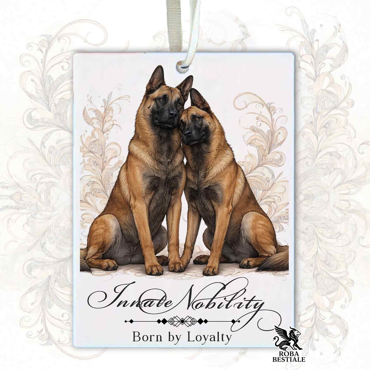 Profumatore NOBILITY - PASTORE BELGA MALINOIS - In Feltro, con cordino - 7,5 x 10 cm