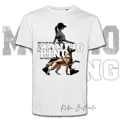 T-Shirt MONDIORING5 - PASTORE BELGA MALINOIS + DONNA - Bianca, Uomo o Donna - dalla XS alla 5XL