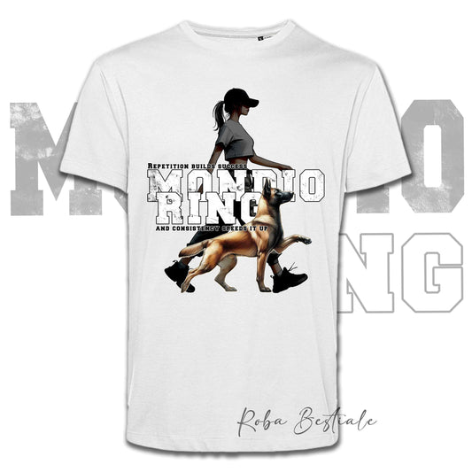 T-Shirt MONDIORING5 - PASTORE BELGA MALINOIS + DONNA - Bianca, Uomo o Donna - dalla XS alla 5XL