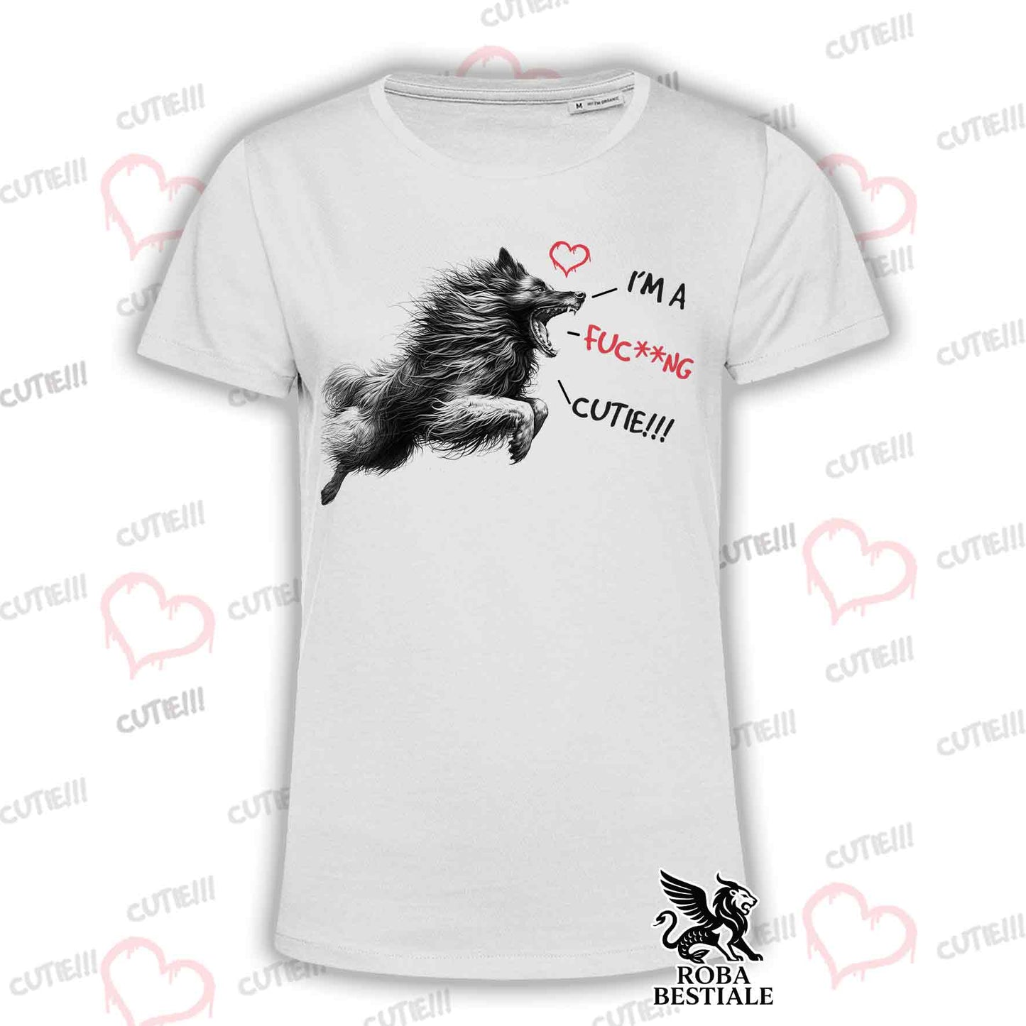T-Shirt CUTIE - BELGIAN SHEPHERD TERVUEREN - White or Beige, Men's or Women's - from XS to 5XL